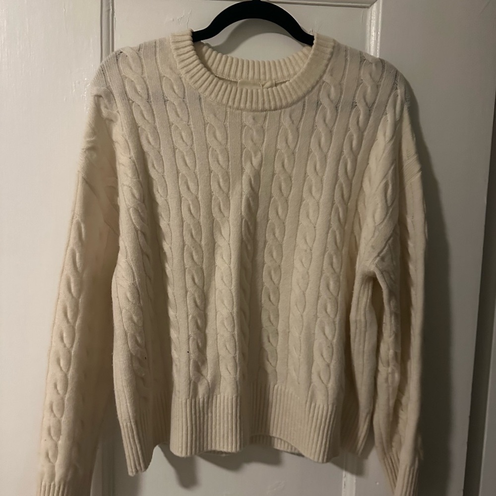 Classic Cream Cable Knit Sweater